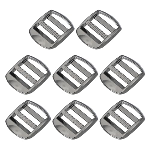 Boucles de verrouillage réglables PATIKIL en alliage de zinc noir et gris pour sac à dos 8pcs