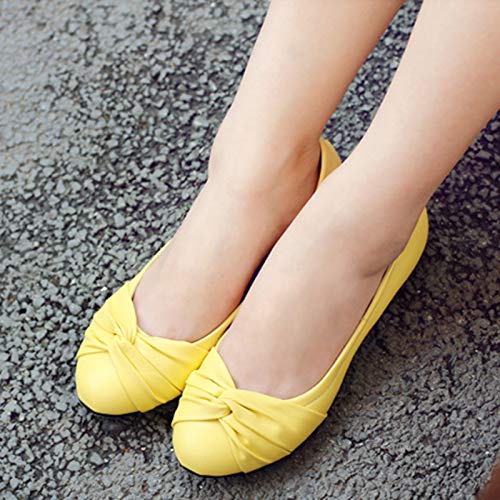 Gicoiz Round Toe Flats Womens Slip On Work Dolly Shoes4