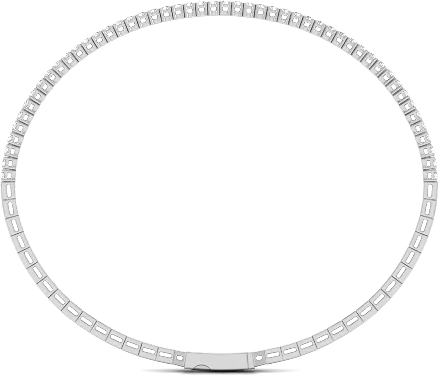1 Carat to 10 Carat Lab Grown Diamond Flexible Tennis Bangle | 14K Yellow or White Gold Flexible Bangle 6.5" | E-F Color and VS1 Clarity