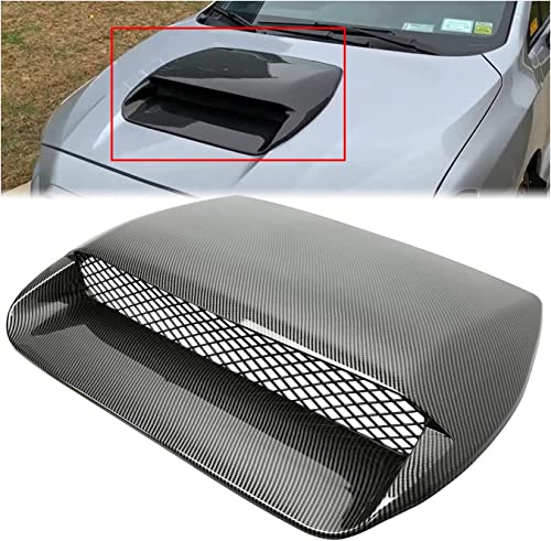 KUAFU Front Hood Scoop Compatible with 2015-2021 Subaru WRX STI w/Mesh Grille Hood Cover Air Flow Intake Plastic Carbon Fiber Style