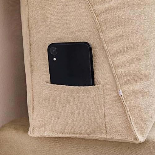Almohada de apoyo lumbar ajustable para reposacabezas para cama y sofá, con funda de chenilla extraíble, almohada de posición trasera para T
