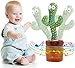 JISON21 Cactus Qui Danse Cactus en Peluche Dansant, Cactus Chantant ,Cactus Parlant Repete Accessoire de Maison Cadeaux pour Enfants (Chant 120+Danse+Enregistrement+Éclairage)