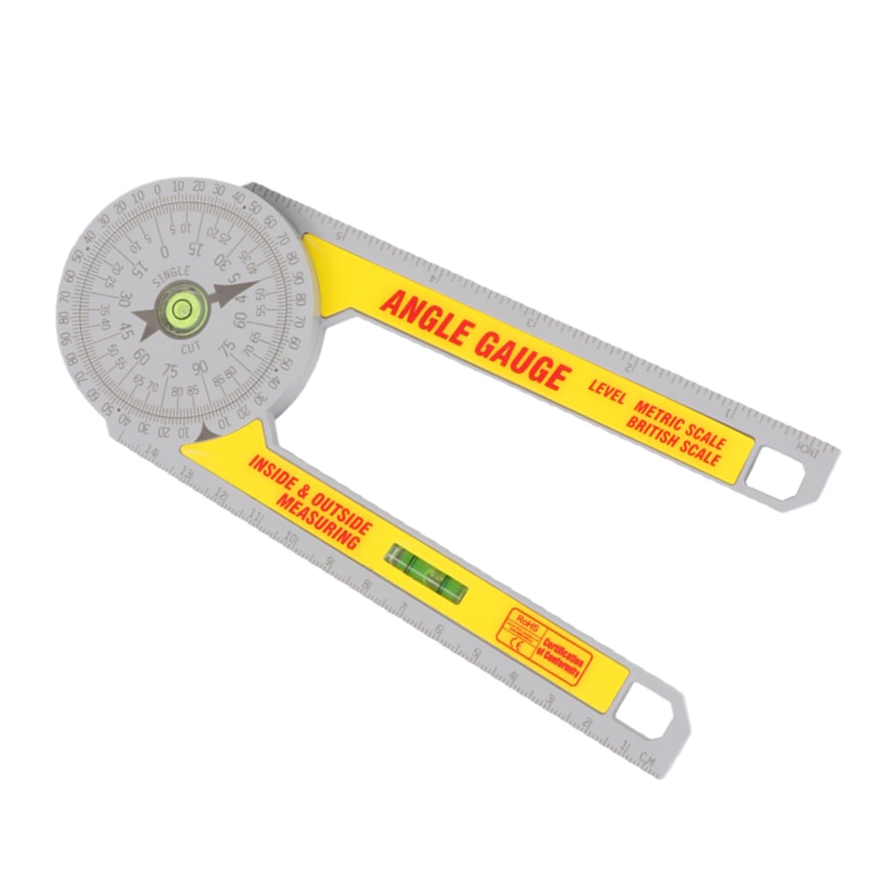AUTSUPPL Diy Angle Ruler 360 Degree Protractor Angle Finder Workers Edge Ruler Scale for Miter Cut and Butt Joints