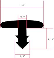 Vista 3 de Moldeado en T de 26 pies, moldura cromada de 5/16 pulgadas (0.315 in) de polietileno flexible en forma de T para ranura de borde, gabinetes
