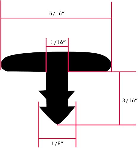 Miniatura 3 de Moldeado en T de 18 pies, moldura negra de 516 pulgadas (0.315 in) de polietileno flexible en forma de T para ranura de borde, gabinetes de juegos