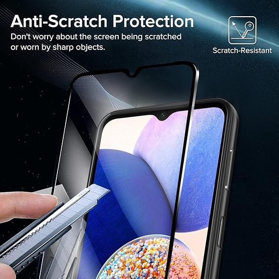 Image of Czartech Tempered Glass Guard for Samsung Galaxy M15 5G | A15 | F15 (6.5 Inch) Edge to Edge 9H Screen Protection with Easy Cleaning Kit