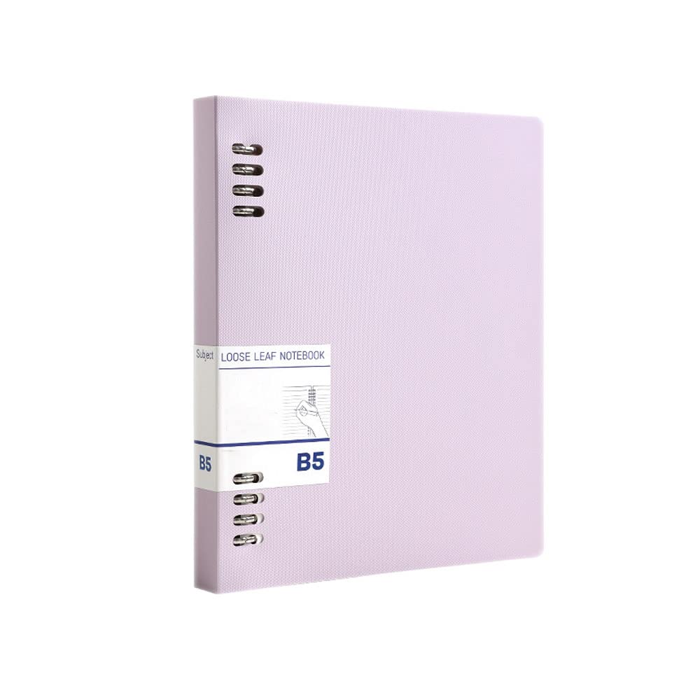 B5 Personal Binder Notebook, Refillable Notepad Loose Leaf Binder Hard Cover Journal Diary Book, Pink