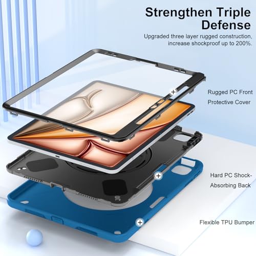 Image of Miesherk Case for iPad Air 13 Inch M4 /M3 /M2(2026 /2025 /2024) Shockproof,Blue