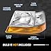 Headlight Assembly With Corner Light Kit Compatible with Ford Ranger 1998 1999 2000, OE-Style Halogen Headlamp Replacement for F87Z13008EB F87Z13008FB F87Z13200BA F87Z13201BA, 4Pcs without Bulb