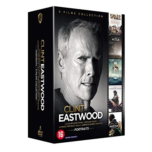 Clint Eastwood-Portraits-5 Films Collection : Le Cas Richard Jewell + La Mule + Sully + American Sniper + Invictus [Blu-Ray]