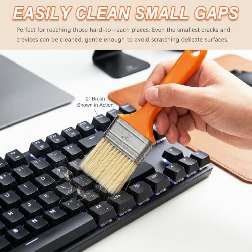 Image of 3 Pack Microfiber Duster Brush, Soft Bristles Detailing Brush Dusting Tools, Cleaning Brushes Duster for Auto Interior, Automotive Dashboard, Arts and Crafts, Digital Product, Keyboard