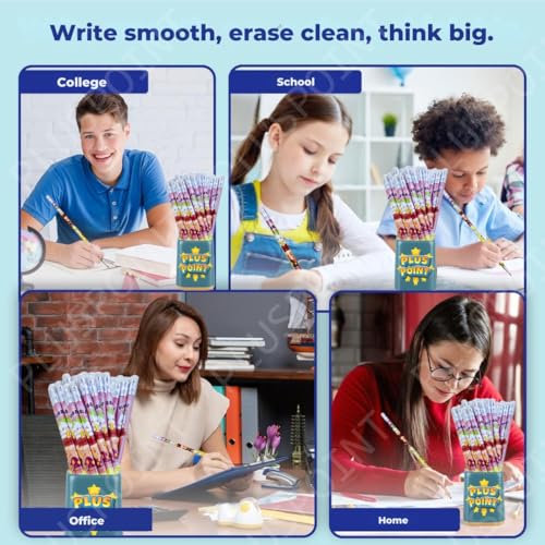 Image of PLUSPOINT 24 Pcs Pencils Cute Cartoon for Kids Triangular Ultra Dark Smooth Writing and Break resistant Cartoon Themed with Eraser | School Supplies for kids | Birthday Gift Pencils Set