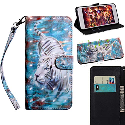 Nokia 4.2 Case, 3D Shock-Absorption Shockproof PU Leather Flip Notebook Wallet Cover with Kickstand Feature Card Holder Bumper Cover with Magnetic Closure Protective Phone Case FOR Nokia 4.2 tiger