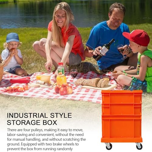 Boîte de rangement à roulettes empilable pour maison et extérieur - 4