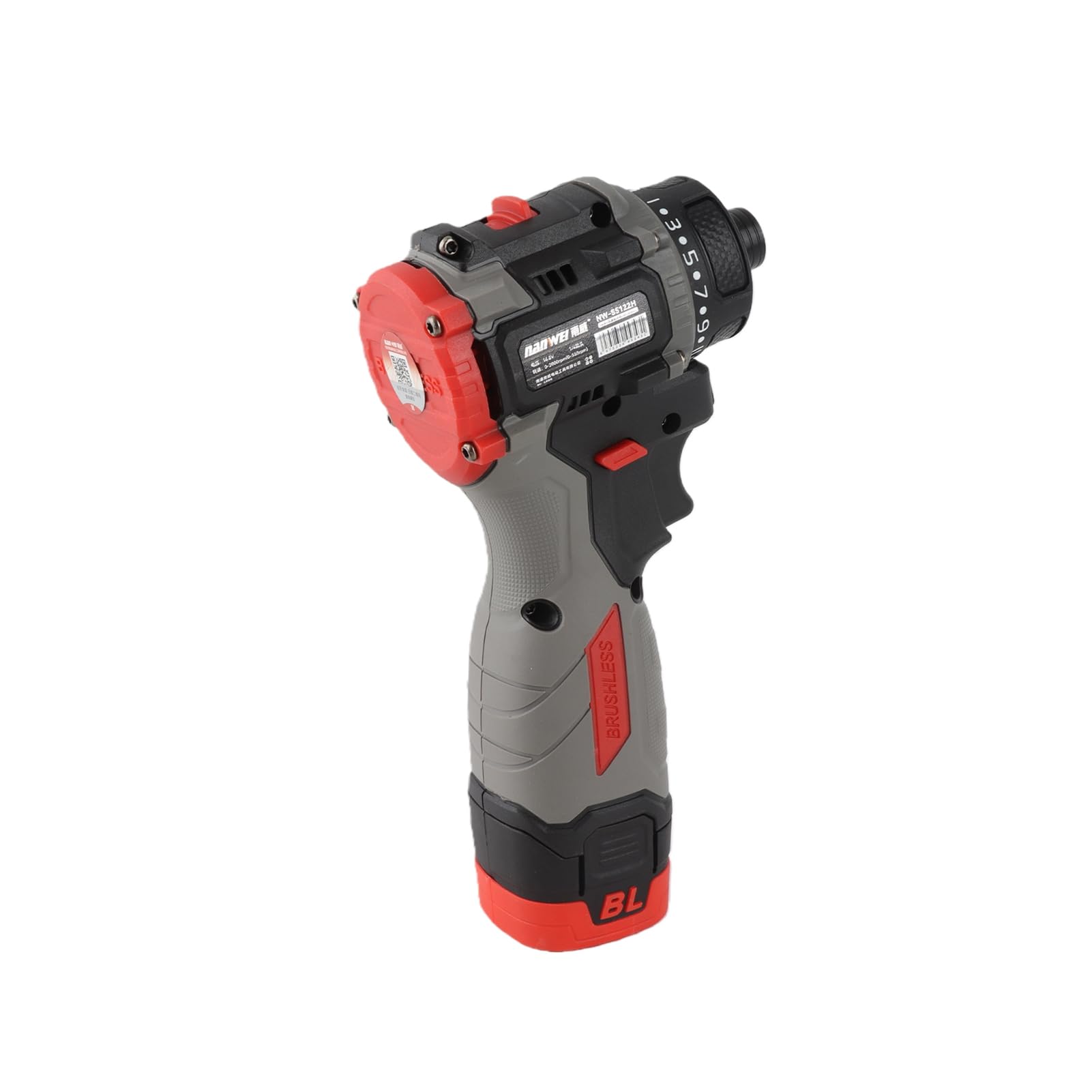 Domary Młotek Bezszczotkowy 16,8 V 45 Nm 1600 Obr./min 2 Prędkości Obrotowe z regulacją Skrętu 21+1 Światło LED Inteligentny Hamulec do Drewna PCV ABS Metal