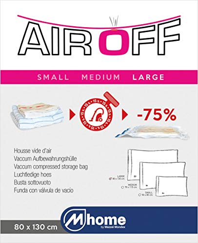 Mondex EVE 83-00 air Off Bolsa de Almacenamiento al Vacío Space Saving Modelo L Plástico Transparente 80 x 130 cm