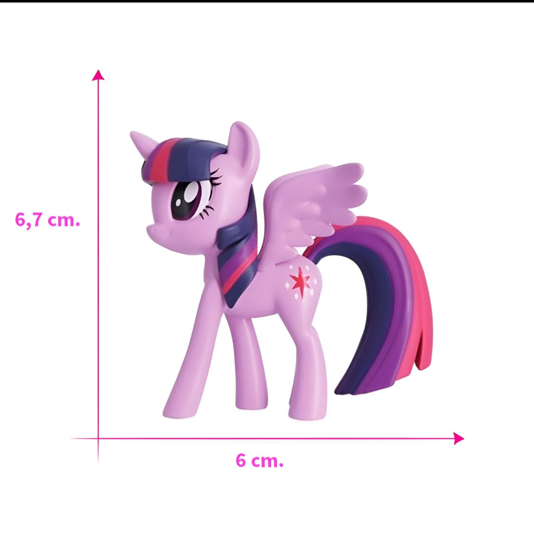Figuras Little Pony Set 4 Ponis Pinkie Pie Twilight Sparkle Rainbow Dash Fluttershy 6-7 cm Figuras Pony Juguetes Niñas Regalo Coleccionables — view 3