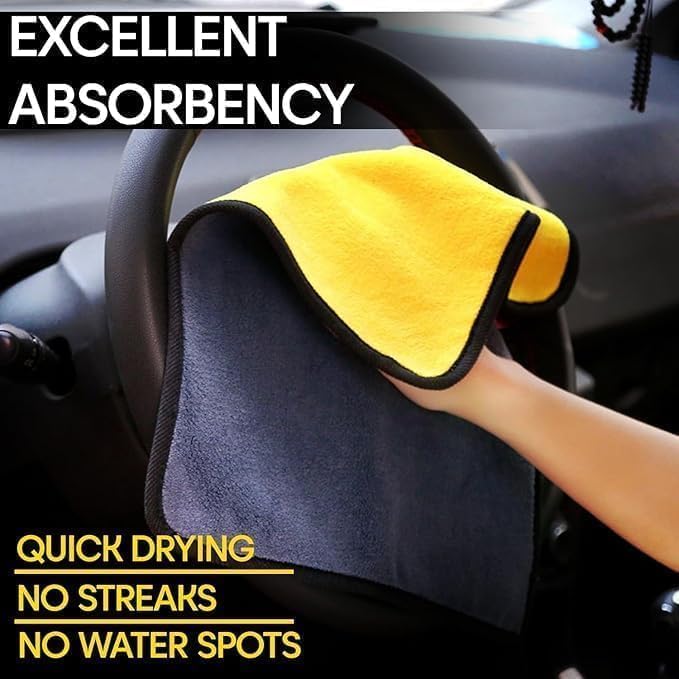 Image of 5 Pcs Car Cleaning Kit Combo with Microfiber Duster, Cloth & 2 Detailing Brushes | Multipurpose Interior Exterior Cleaning Tools for Dashboard, AC Vent, Glass, Bike, Home & Office Cleaning (5)