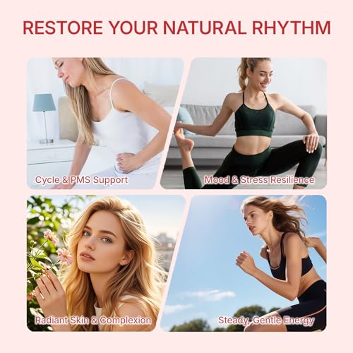 Hormone Balance for Women, Myo & D-Chiro Inositol Powder with Folate & Amino Acid & Ashwagandha - Ovarian Support, Mood Regulation & PMS Relief, Raspberry Lemon, 15 Servings - Image 4