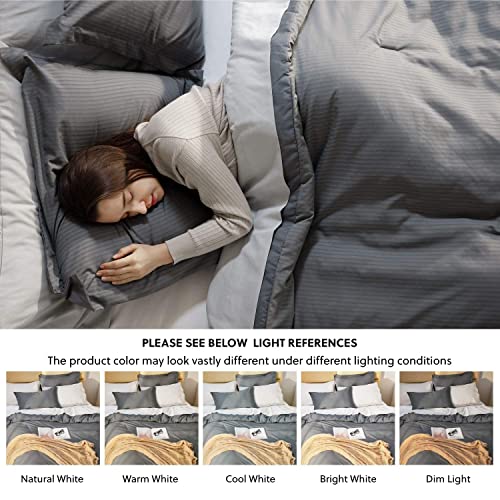 Bedsure Striped Bedding Comforters Sets For Queen Bed - Grey Queen Size Comforter Sets 3 Pieces, Gray Queen Bed Set With1 Comforter And 2 Pillow Shams #TOP4