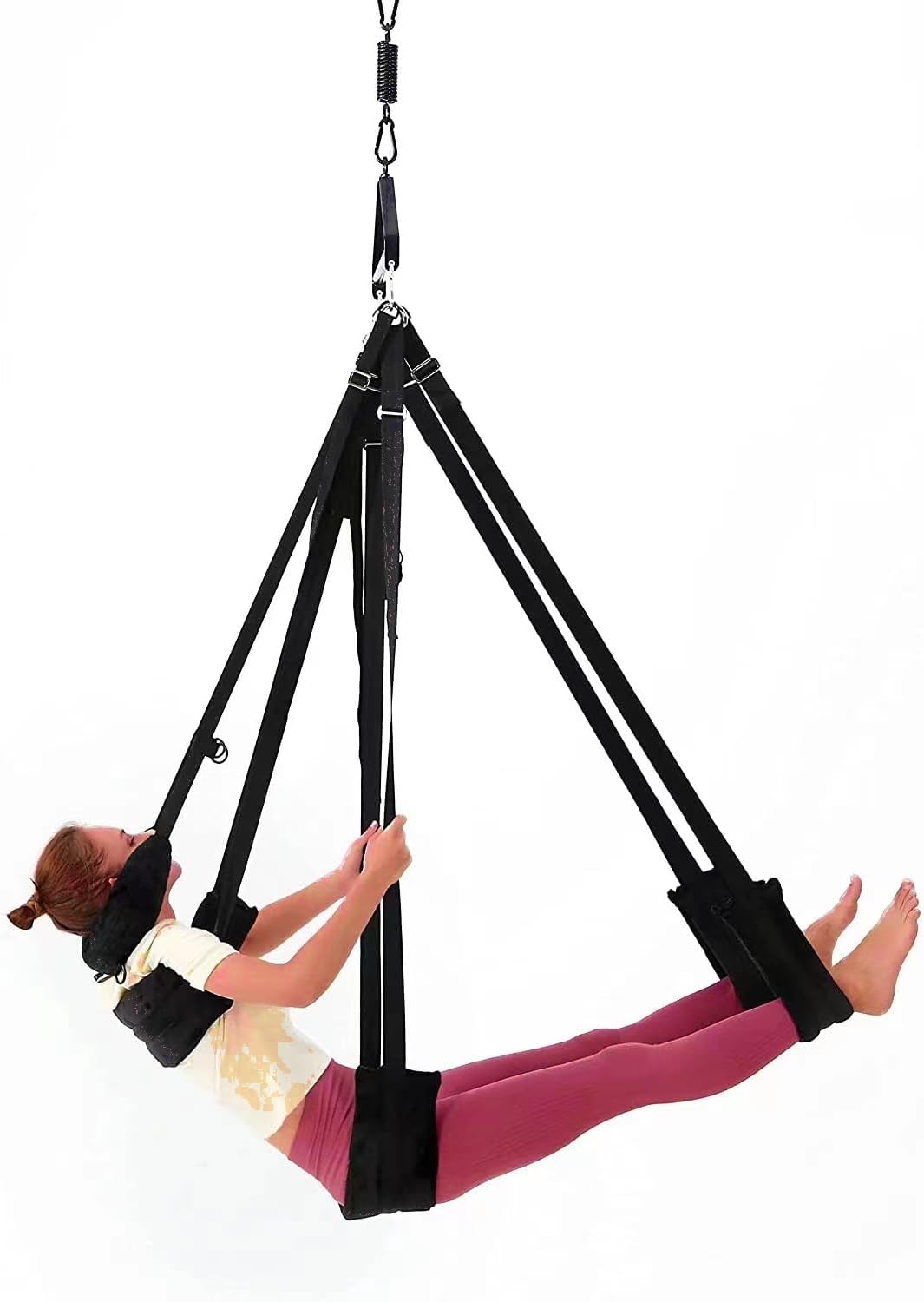 Bedroom Hanging Sex Swing Chair Couples Sex Position with 360 Degree Swivel, Pillow Seat, Adjustable Straps Adult Couples Sex Sling (Adjustable Couple Sex Hammock Black)