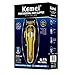 KEMEI Golden Cordless Hair Clipper Professional Hair Clippers Hair Trimmer for Men for Stylists and Barbers Full Metal Housing Hair Clipper USB Charge (Golden)
