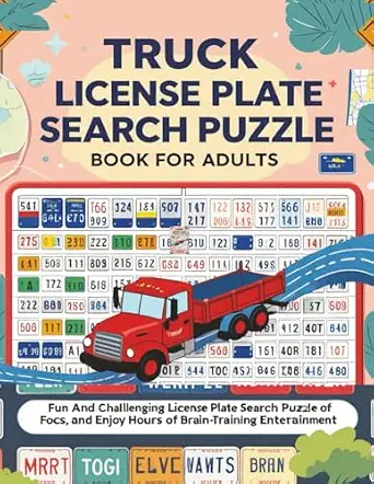 Truck License Plate Search Puzzle Book