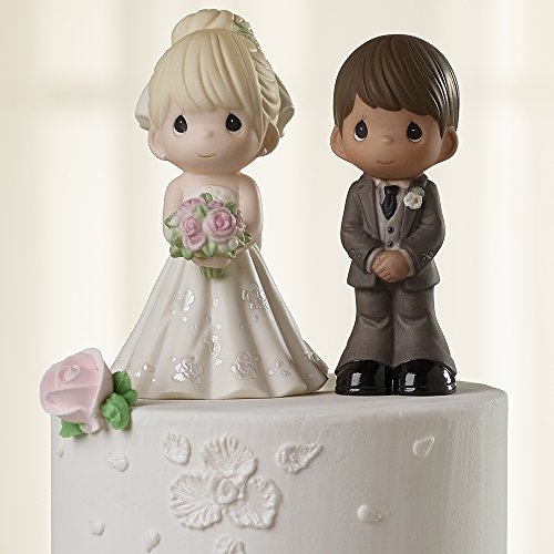 Precious Moments 172061 Perfect Couple Bride, Blonde Hair With Light Skin Tone Bisque Porcelain Wedding Figurine & Cake Topper thumb #3