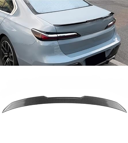 Fjinqiang Carbon Fiber Look Car Spoiler Rear For Bmw 7 Series I7 G70 G73 Mp 2023-2025, Sedan Rear Trunk Boot Lip Wing Spoiler, Rear Wing Spoiler Trim Cover,