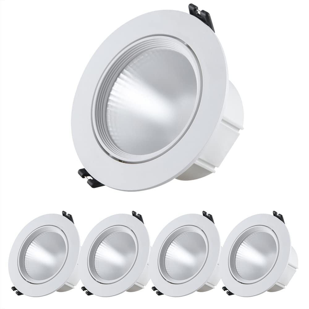 focos LED empotrables Redondos de Aluminio para Techo, instalación Sencilla, luz Diurna, 3000K/4000K/6000K, 10W-3000K.,10w-3000K