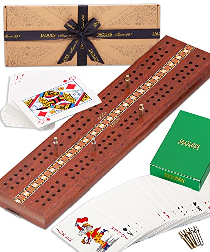 Jaques of London Cribbage Board | Luxurious Cribbage Set with Premium Cards and Metal Pegs | Since 1795