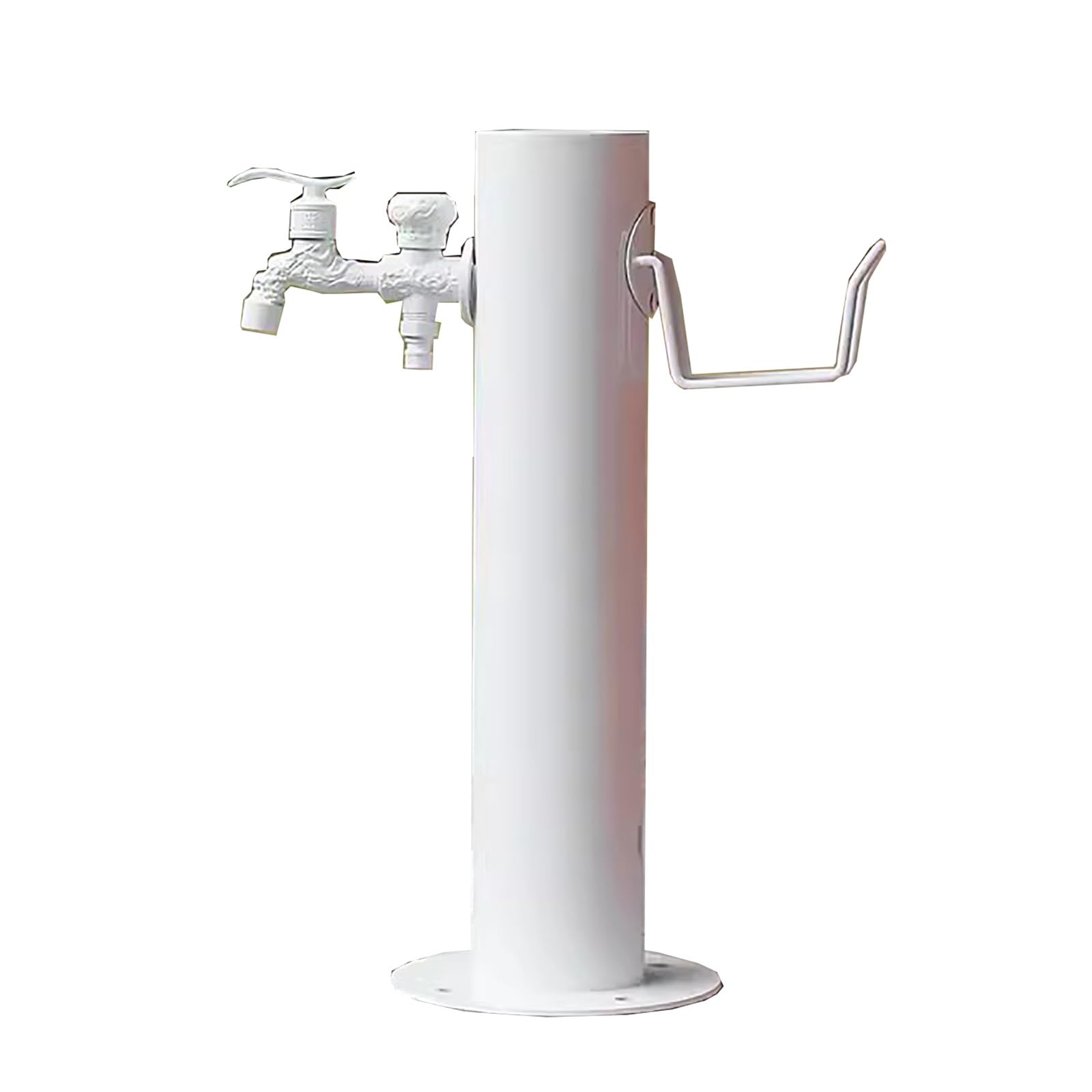 Robinet Extérieur, Colonne D'eau Verticale En Acier Inoxydable, Fontaine De Jardin Cylindrique, Poteau De Robinet Blanc Anti-gel Monté Au Sol, Irrigation/lavage D'arrière-cour (95 Cm