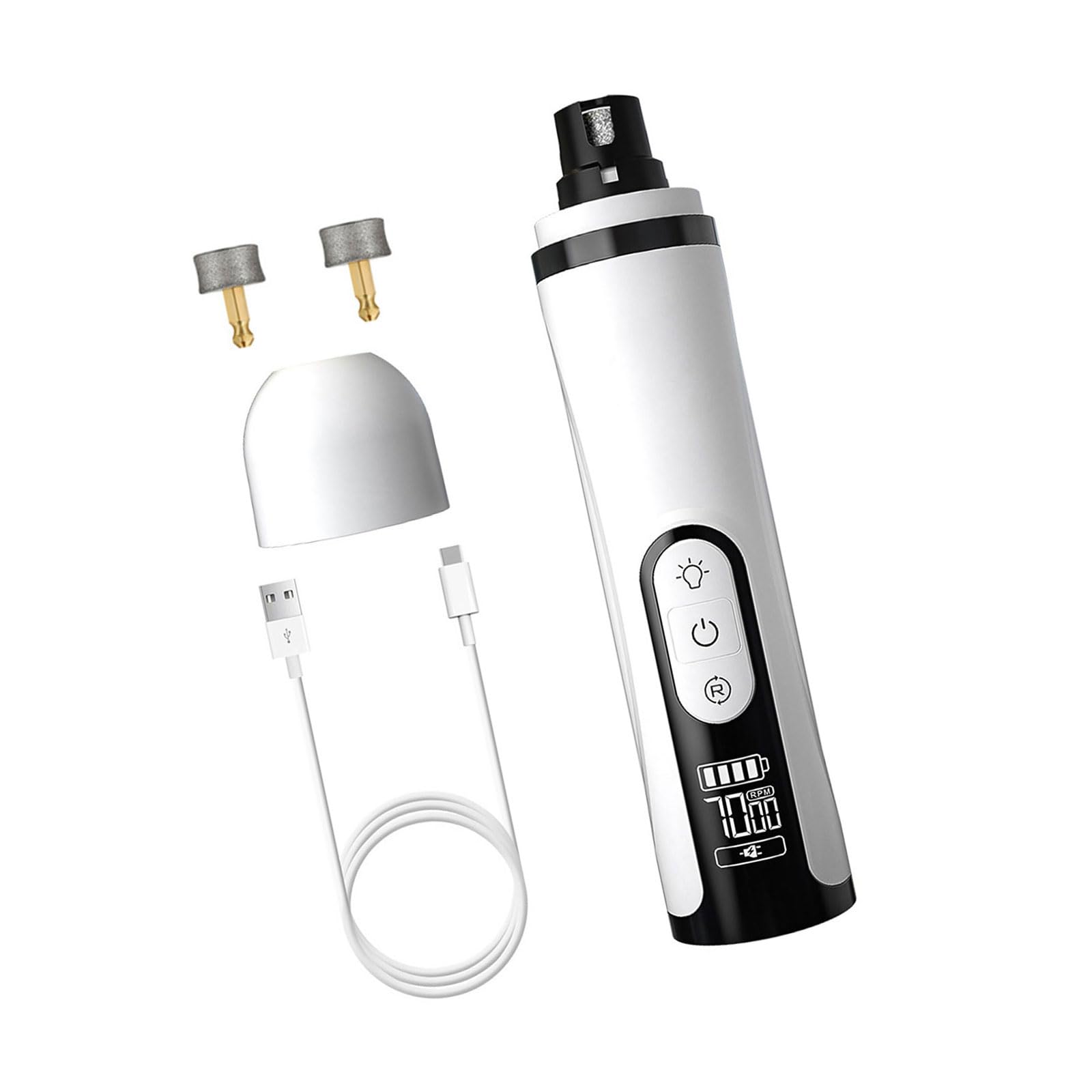 Smerigliatrice elettrica per unghie per animali domestici con doppie luci a LED e schermo LCD per unghie di cane sicure e silenziose che tagliano a casa sensibili smerigliatrice elettrica