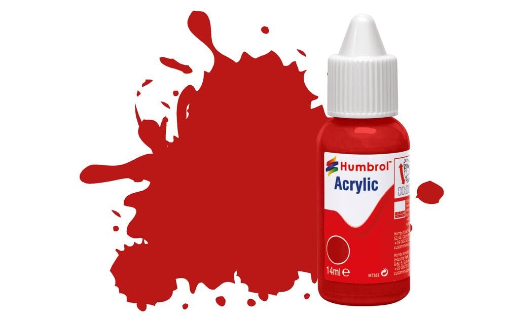Humbrol DB0060 Acrylic Paint 60 Scarlet Matt 14ml Dropper Bottle Airfix Craft
