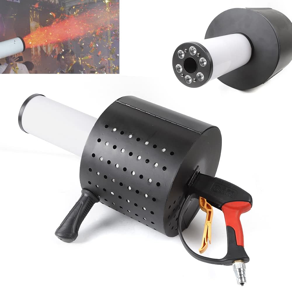 CO2 Handheld Fog Machine CO2 Cannon Confetti Machine 7 Couleurs LED Confetti Blaster Gun Handheld LED CO2 Jet Machine DJ Effects Fogger Smoke Gun pour Halloween Stage Nightclub Concert Live Party