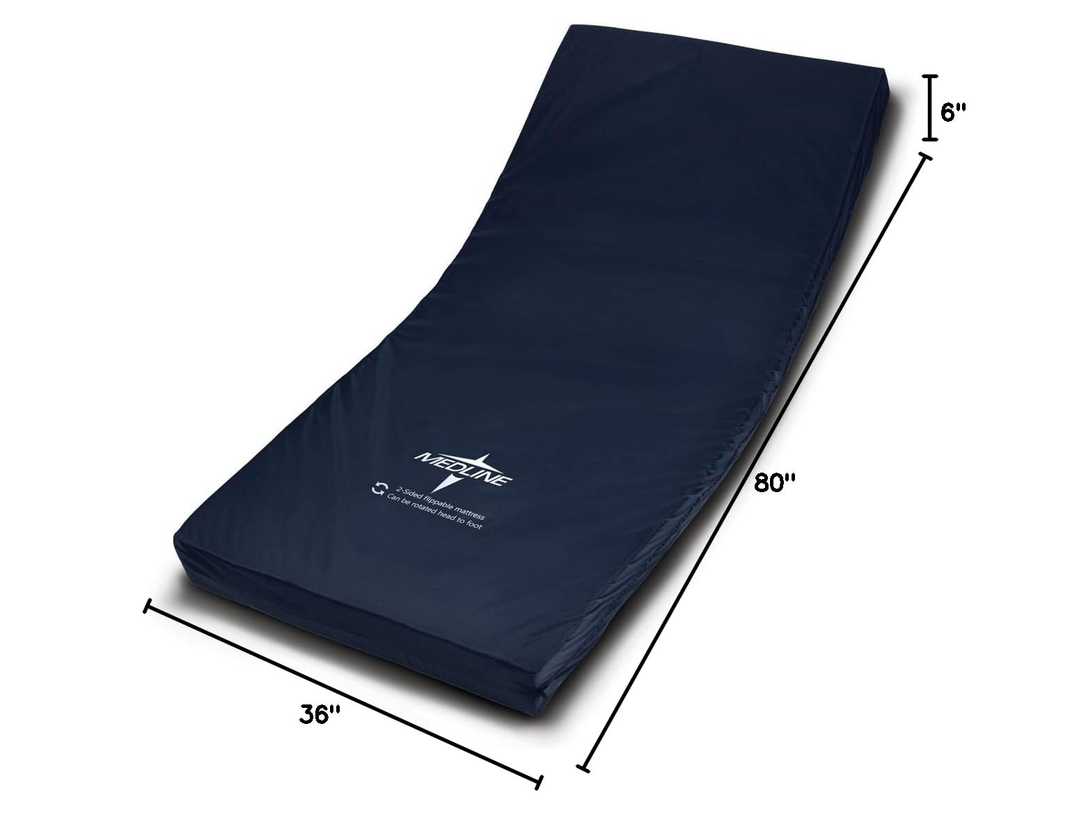 Medline Advantage Therapeutic Homecare Foam Mattress, 36" x 80", Pressure Redistribution Support