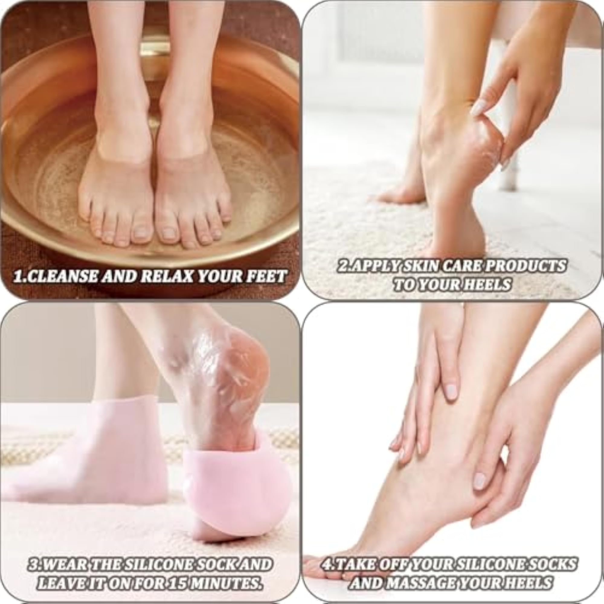 Silicone Full Foot Socks for Cracked Skin Relief