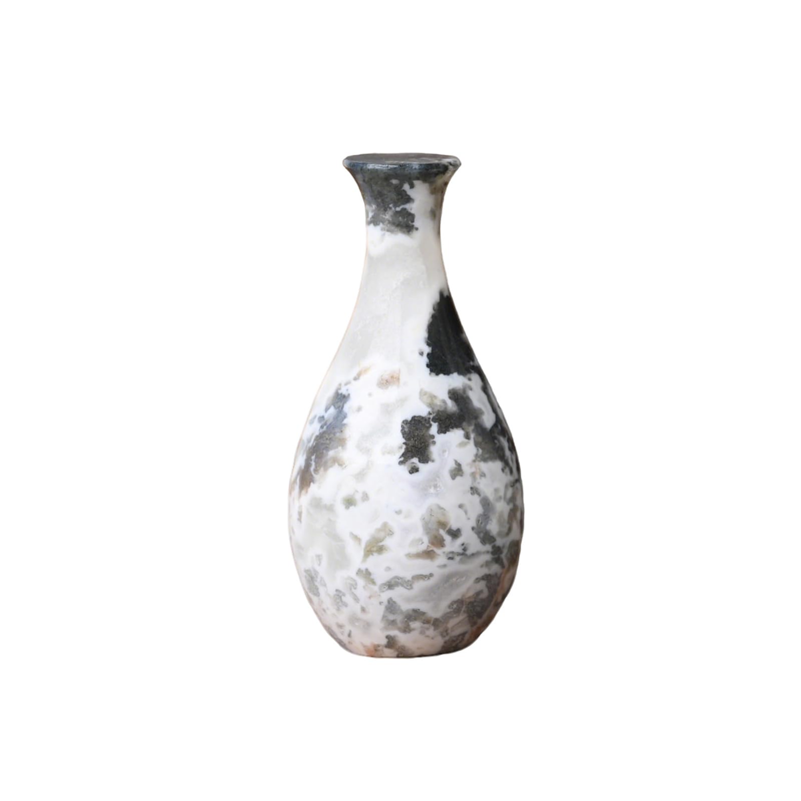 Hhhxkkuo Hand Carved Natural Moss Agate Vase Ornament