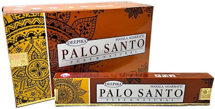Deepika Palo Santo Masala Incense Joss Stick Natural Handmade Agarbatti Hand Rolled Moulded Bamboo Stick 12 Pack 15 gm