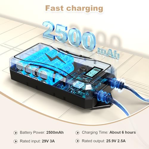 Image of SWANPOW Battery Pack for Reclining Furniture, 2500mAh Universal Recliner Battery Pack Rechargeable with LED Display for 2-Pin Electric Recliner, Sofa, Lift Chair, Couch, Motion Furniture