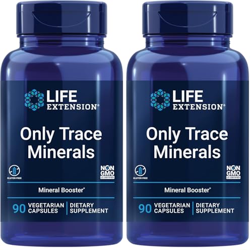 Image of Life Extension Only Trace Minerals, a Daily dose of zinc, Chromium, Boron, Copper, Manganese, Vanadyl sulfate, Gluten-Free, Non-GMO, Vegetarian, 90 Capsules, (Pack of 2)