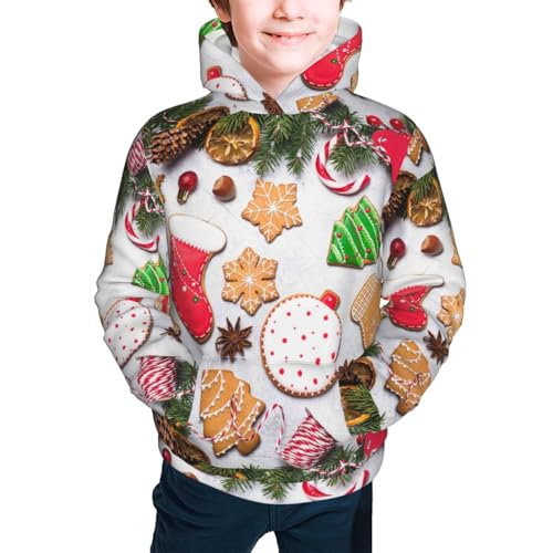 Christmas Pattern At Buffalo Plaid Kid Hoodies Boys Sweatshirts Girls Pullover with Pocket3