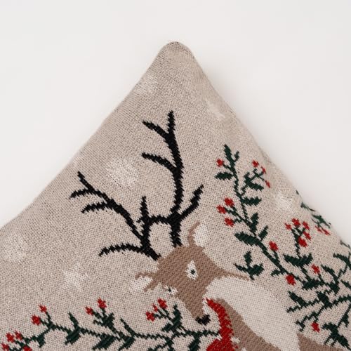 Image of haus & kinder Cotton Cushion Cover 16 x 16 Inch Decorative Throw Pillow Cover for Sofa, Living Room & Bedroom Festive Design Soft Breathable Fabric Machine Washable Cushion Cover (Set of 1)