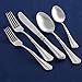 Mikasa French Countryside Flatware Set for 12, 65 Piece 18/10 Stainless Steel Silverware with Elegant Scroll Design and Serving Utensils, Durable Dinnerware Service