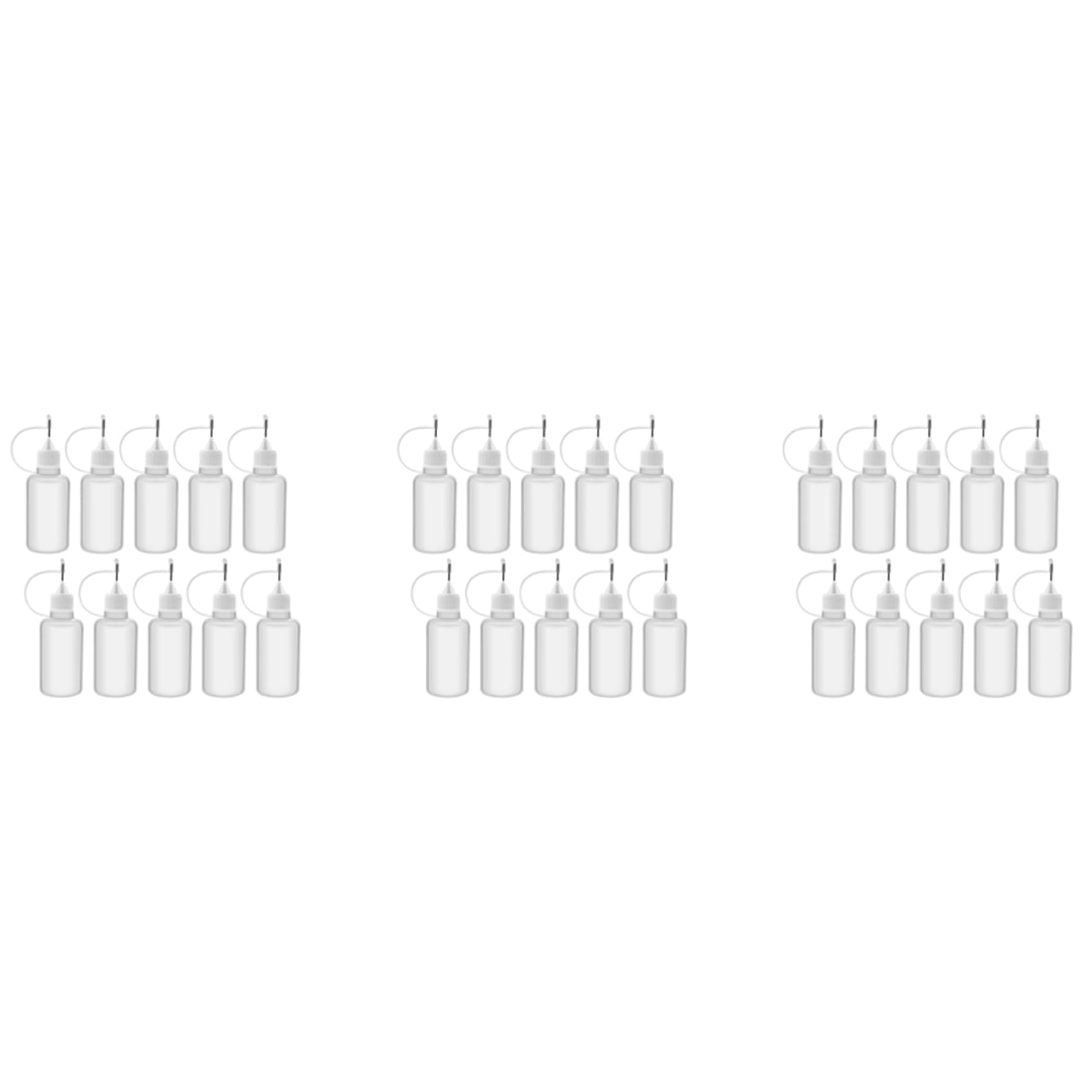 Hndhbfgrt 30Pcs 30Ml Plastic Squeezable Tip Applicator Bottle Refillable Dropper Bottles with Needle Tip Caps for Glue DIY