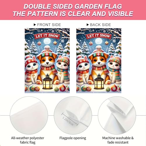 Image of BlissYard Garden Flag Wonderland Puppy Winter 12x18 Inch Polyester