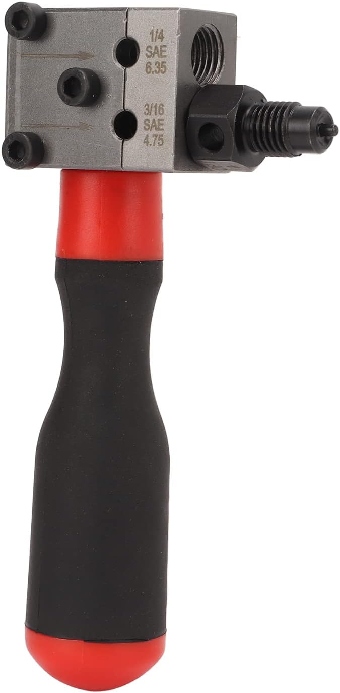 Double Flaring Tool Kit, Brake Line Flaring Tool for 3/16in 1/4in Copper Tube Brake Line, Universal Hydraulic Double Brake Line Flaring Tool Kit