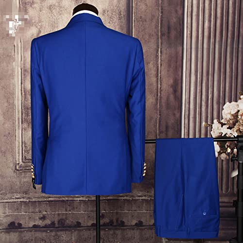 Men's Two Pieces Suit Double Breasted Buttons Peak Label for Business Office Jacket & Pants Set4