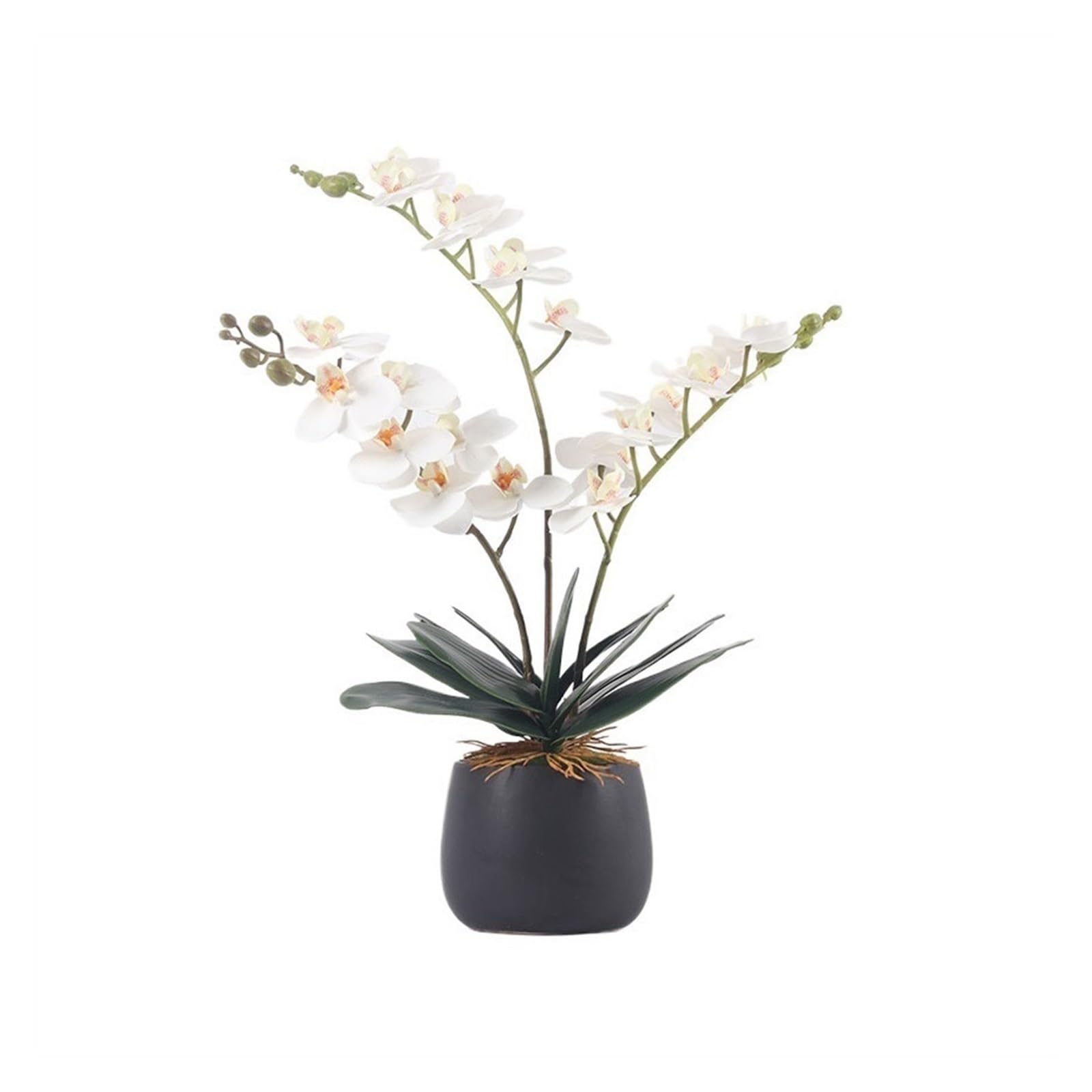 Bx9rE7tK3g Faux Flowers with Vase Butterfly Orchid Simulation Flower Creative Bonsai Floral Arrangement Desk Decorations Living Room TV Cabinet Furnishings Artificial Flowers