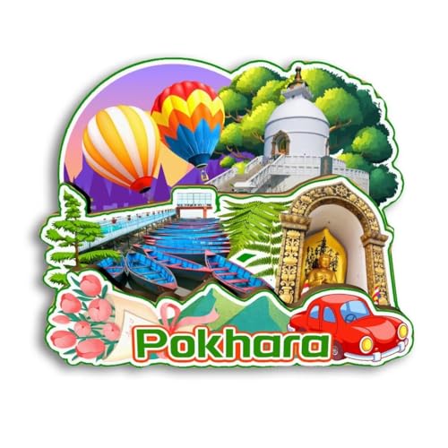 Quwsne Imán para nevera Pokhara Nepal, imán para nevera, recuerdos de viaje de ciudad, regalos turísticos, monumentos clásicos 3D, hechos a mano, decoración del hogar -2604